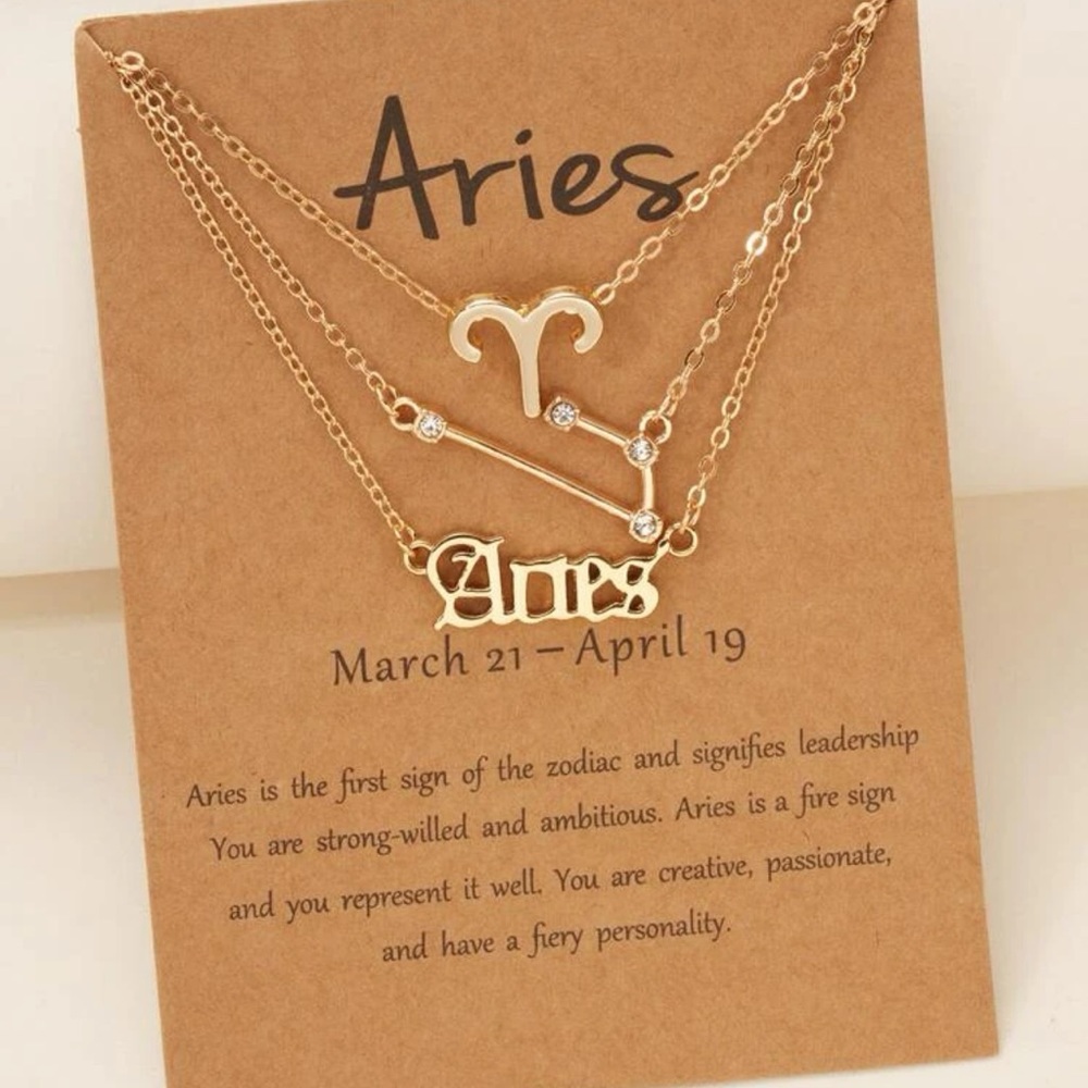 Aries Zodiac Sign Constellation Stackable Necklaces 3pc